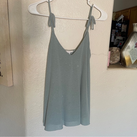 4 for 16$ Full Tilt Flowy Blue Spaghetti Strap Top w/ Sparkles - Picture 1 of 4